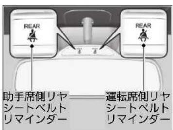 REAR 助手席側リヤ シートベルト リマインダー REAR 運転席側リヤ シートベルト リマインダー