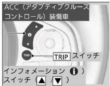 ACC(アダプティブクルーズ コントロール)装備車 TRIP TRIP スイッチ インフォメーション ⓘ) スイッチ (▲ /▼)