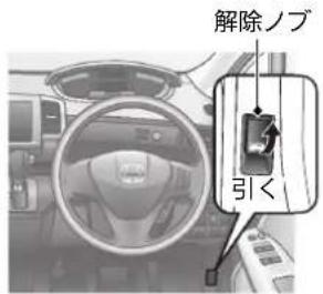 解除ノブ 引く