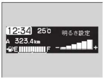 12:34 25° 明るさ設定 A 323.4km E F - +