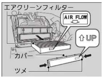 エアクリーンフィルター AIR FLOW カバー UP ツメ