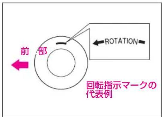 前部 ROTATION 回転指示マークの 代表例