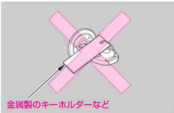 金属製のキーホルダーなど