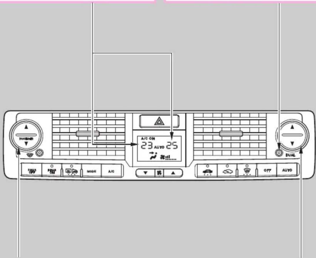 A/C ON 23 AUTO 25 开启…… 换!!!!.... DUAL FAAR FAAR MODE A/C 将▲ OFF AUTO