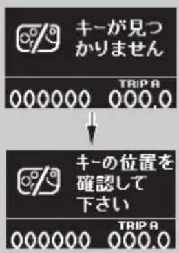 キーが見つ かりません 000000 000.0 TRIP A キーの位置を 確認して 下さい 000000 000.0 TRIP A