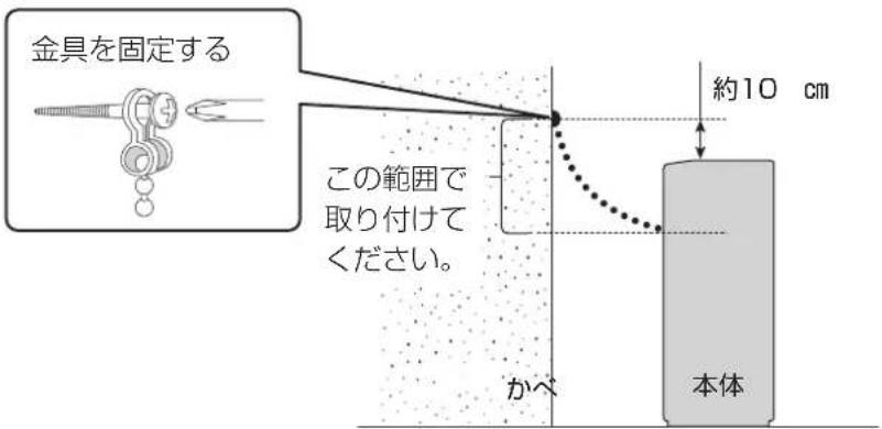 PANASONIC F-JDL50-W - 転倒防止金具(チェーン)の取り付け方 - 3