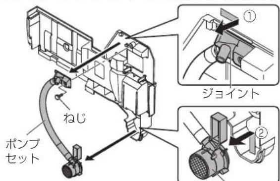 PANASONIC F-JDL50-W - 仕切板からポンプセットを取り外す - 1