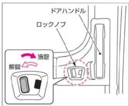 NISSAN e-NV200 (2018) - ロックノブでの施錠・解錠のしかた - 1