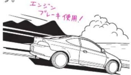 エンジン プレーキ使用!