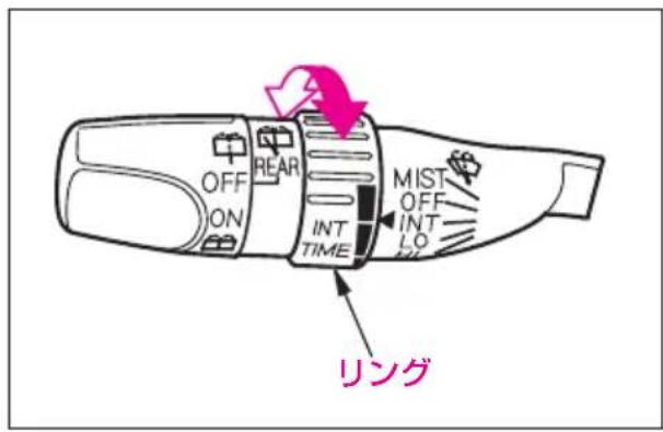 OFF ON REAR INT TIME MIST OFF INT LO リング