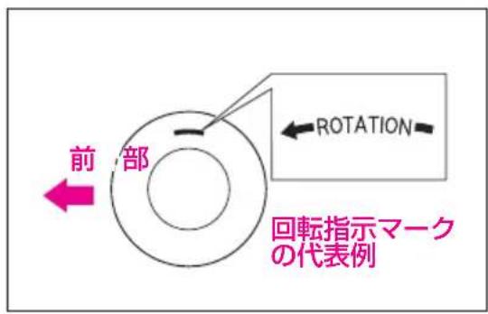 前部 ROTATION 回転指示マークの代表例