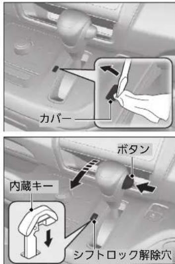 カバー ボタン 内蔵キー シフトロック解除穴