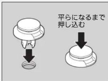 平らになるまで 押し込む