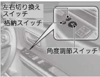 左右切り換え スイッチ 格納スイッチ 角度調節スイッチ