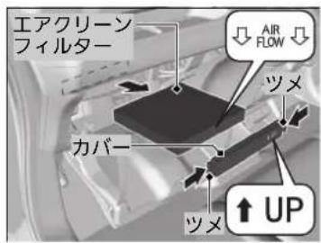 エアクリーン フィルター AIR FLOW ツメ カバー ツメ ↑ UP
