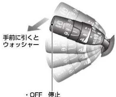 手前に引くと ウォッシャー ・OFF 停止