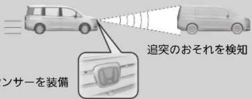ンサーを装備 追突のおそれを検知