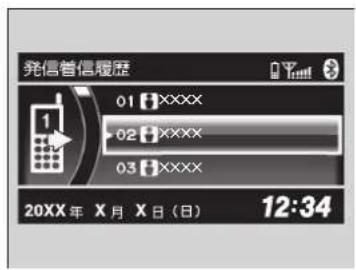 発信者信履歴 01 XXXX 02 XXXX 03 XXXX 20XX年 X月 X日(日) 12:34