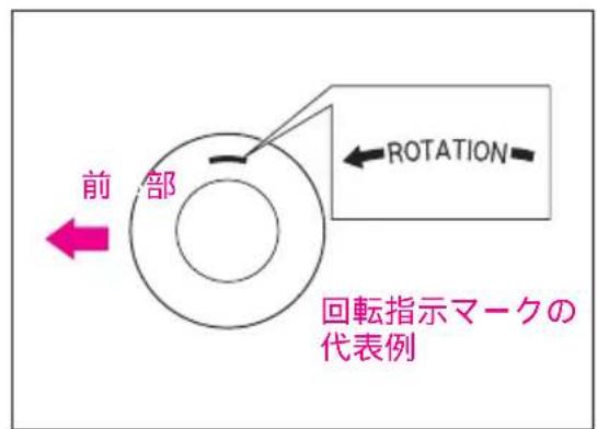 前部 ROTATION 回転指示マークの 代表例