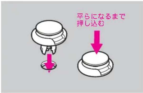 平らになるまで 押し込む