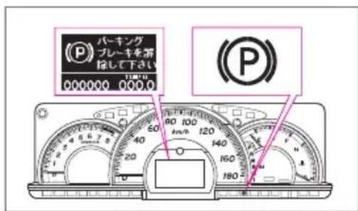 パーキング プレーキを消 して下さい 000000 000.0 P P