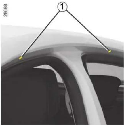 RENAULT Megane Grandtour (2009) - STREŠNÉ TYČE: PRÍSTUP K UPEVŇOVACÍM BODOM - 1