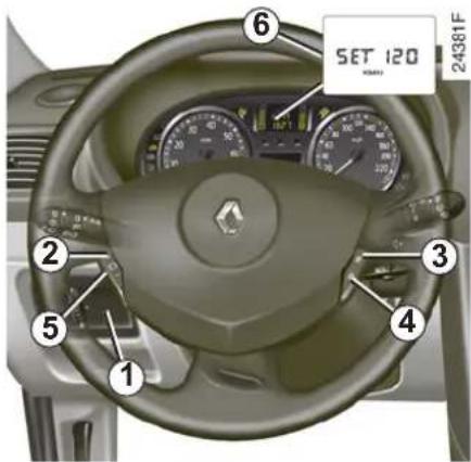 RENAULT Clio Campus Storia (2009) - TEMPOMAT - OBMEDZOVAČ RÝCHLOSTI: funkcia tempomatu (1/4) - 1
