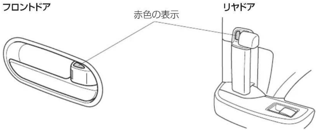 フロンドア 赤色の表示 リヤドア
