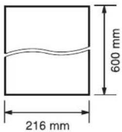 600 mm 216 mm