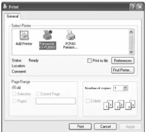 PANASONIC KX-FLB883FX - Ispisivanje iz Windows aplikacija - 1