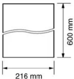600 mm 216 mm