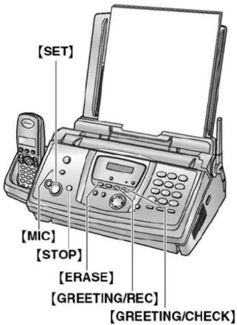 PANASONIC KX-FC238FX - Snimanje vaše pozdravne poruke - 1