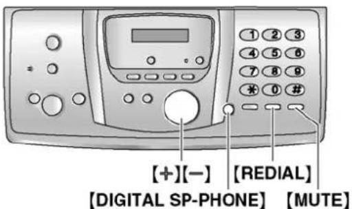 [+][-] [REDIAL] [DIGITAL SP-PHONE] [MUTE]