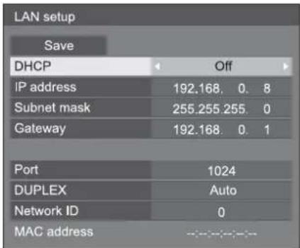 PANASONIC TH-98LQ70LW - ■ [LAN setup] - 1