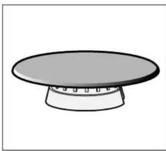 Simple 3D illustration of a circular platform with a base and top, no text or symbols present.