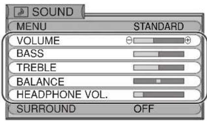 PANASONIC Viera TX-22LT2X - HEADPHONE VOL. .BALANCE .TREBLE .BASS .VOLUME - 1