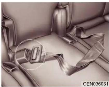 Interior view of a car seatbelt with visible bands and a highlighted belt (no text or symbols)