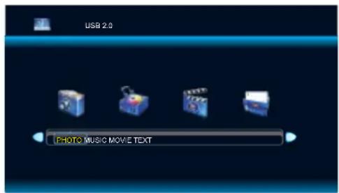 USB 2.0 PHOTO MUSIC MOV E TEXT