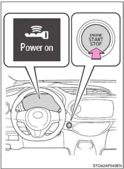 Power on ENGINE START STOP STO42AP040EN