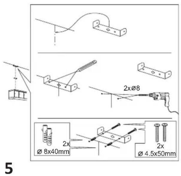 2xØ8 Ø 8x40mm 2x Ø 4.5x50mm 5