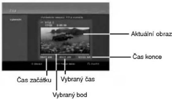 Aktuální obraz Čas konce Čas začátku Vybraný čas Vybraný bod