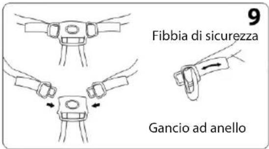 9 Fibbia di sicurezza Gancio ad anello