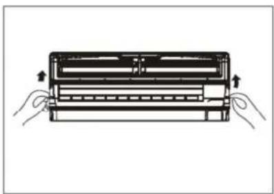 Diagram of hands holding a rectangular device with internal components, no text or symbols present