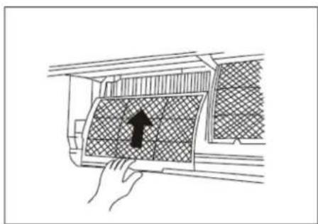 Diagram showing a hand pressing down on a car air vent with a black arrow indicating the direction (no text or symbols present)