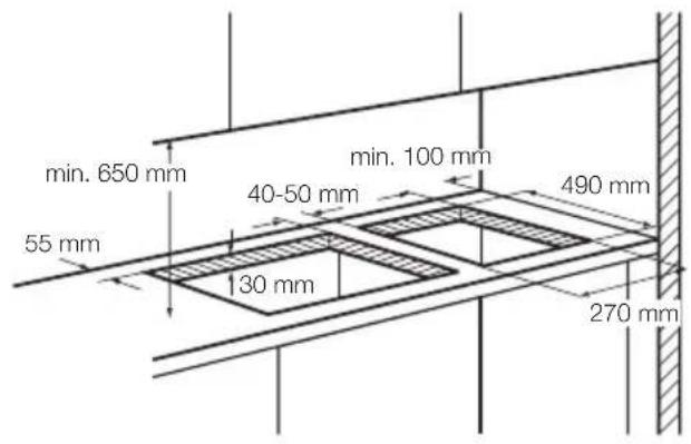 min. 650 mm 55 mm 40-50 mm 30 mm min. 100 mm 490 mm 270 mm