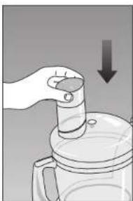 Illustration of a hand pouring liquid into a container with a downward arrow (no text or symbols)