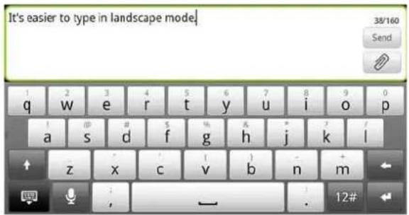 It's easier to type in landscape mode. 38/160 Send # q w e r t y u i o p # a s d f g h j k l ↑ z x c v b n m ↓ , — . 12#