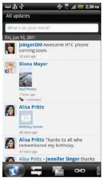 All updates What's on your mind? Fri, Jun 10, 2011 jsinger200 Awesome HTC phone coming soon. 30 secr ago Diana Mayer Wall Photos 7 mins ago I comment Alisa Pritts 31 Birthday Dinner 46 mins ago Alisa Pritts Thanks to all who remembered my birthday. 47 mins ago Alisa Pritts >jennifer Singer thanks