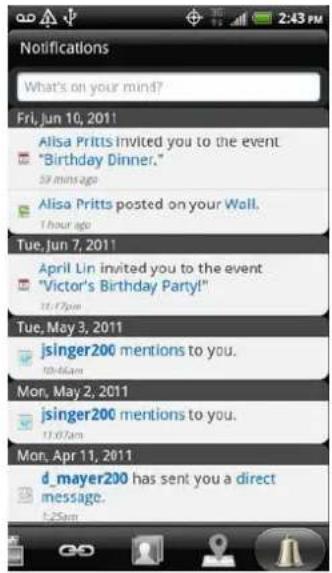 Notifications What's on your mind? Fri, Jun 10, 2011 Alisa Pritts invited you to the event "Birthday Dinner." 59 mins ago Alisa Pritts posted on your Wall. 1 hour ago Tue, Jun 7, 2011 April Lin invited you to the event "Victor's Birthday Party!" 11:07am Tue, May 3, 2011 jsinger200 mentions to you. 10:06am Mon, May 2, 2011 jsinger200 mentions to you. 11:07am Mon, Apr 11, 2011 d_mayer200 has sent you a direct message. 1:25am