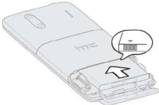 Diagram of a smartphone showing internal components with an arrow indicating a loading or movement, and a speech bubble containing a small icon.